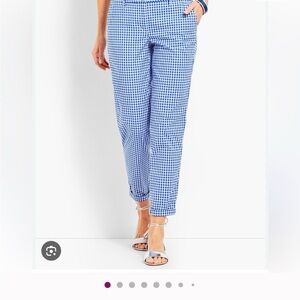 Talbots Blue and White Check Girlfriend Chinos